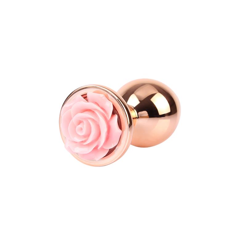 Plug Anal con Joya de Rosa Color Rose Talla M - Imagen 4