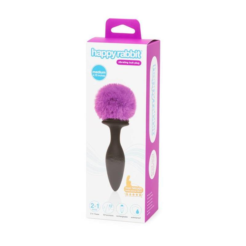 Plug Anal con Vibración Doble Base Púrpura Grande - Imagen 3