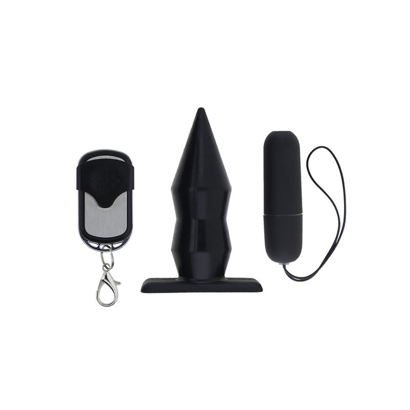 Plug Anal con Vibración y Control Remoto Negro - Imagen 3