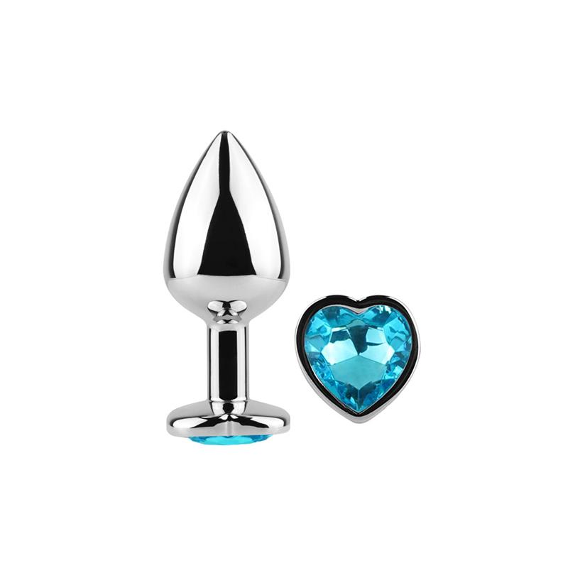 Plug Anal de Metal Corazón Azul Talla S - Imagen 4