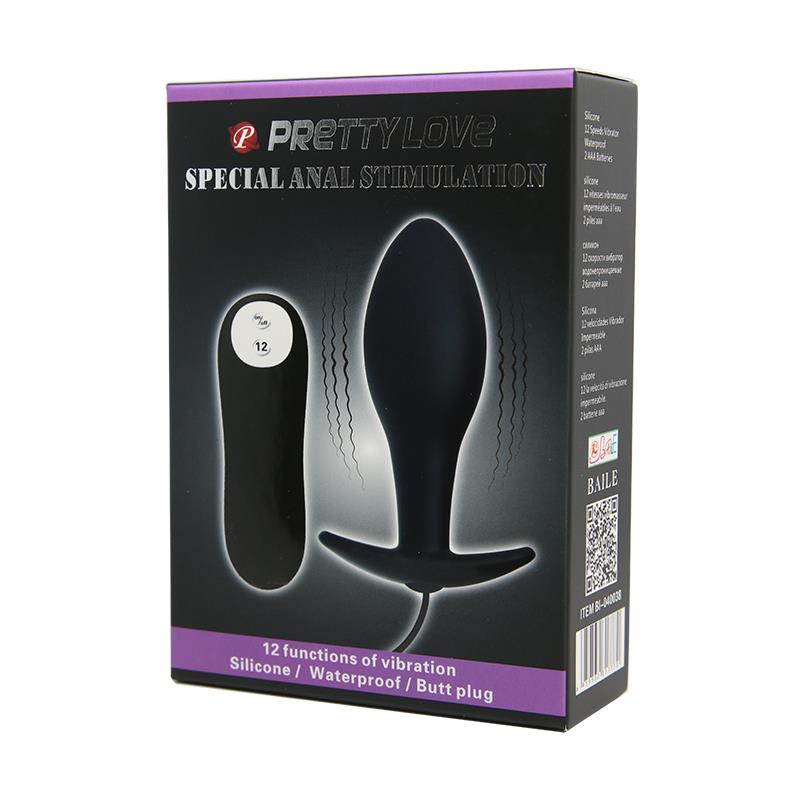 Plug Anal Negro Forma Ancla con Control Remoto - Imagen 3