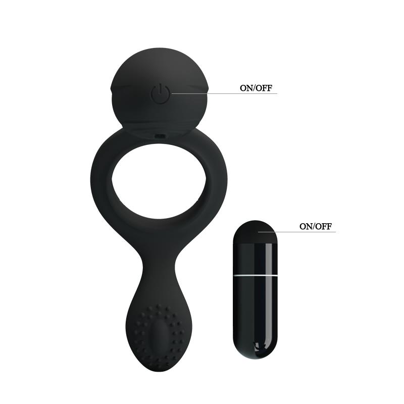 Pretty Love Anillo Vibrador Ethel Color Negro - Imagen 3