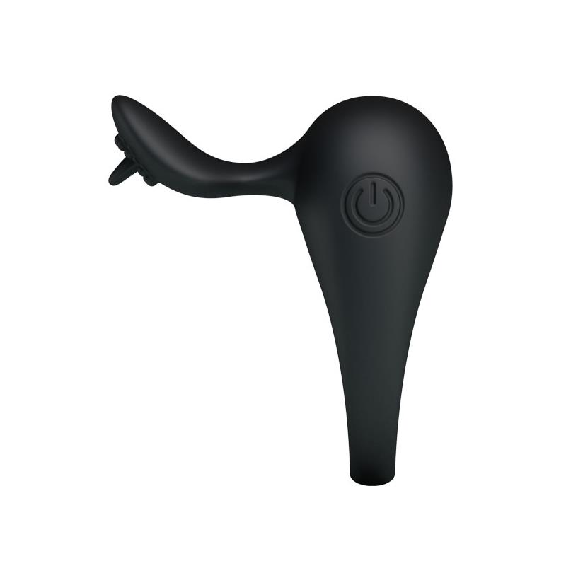 Pretty Love Anillo Vibrador Tonguo Negro - Imagen 4