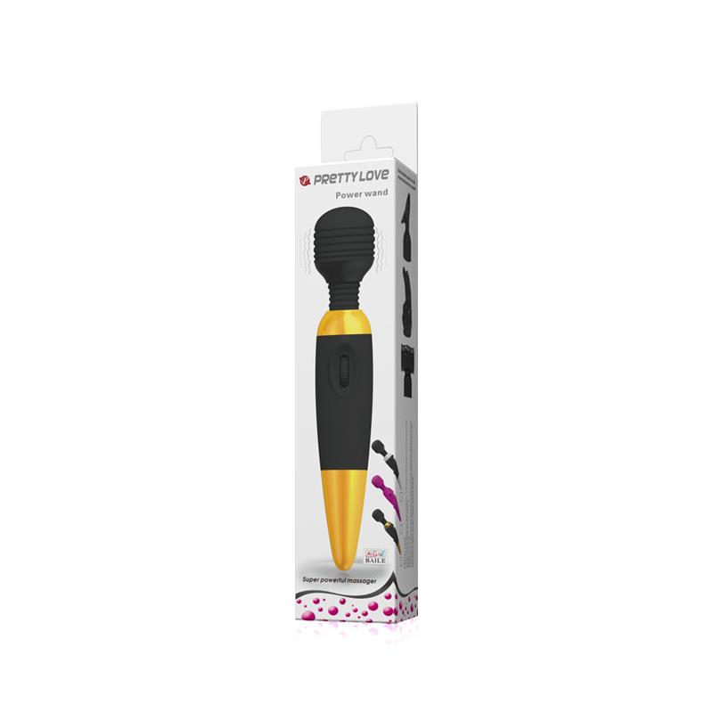 Pretty Love Masajeador Power Wand Negro y Dorado - Imagen 3