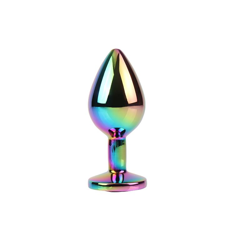 Rainbow Gem Plug Anal Multicolor con Joya Talla M - Imagen 3
