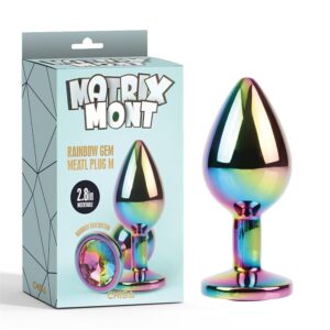 Rainbow Gem Plug Anal Multicolor con Joya Talla M