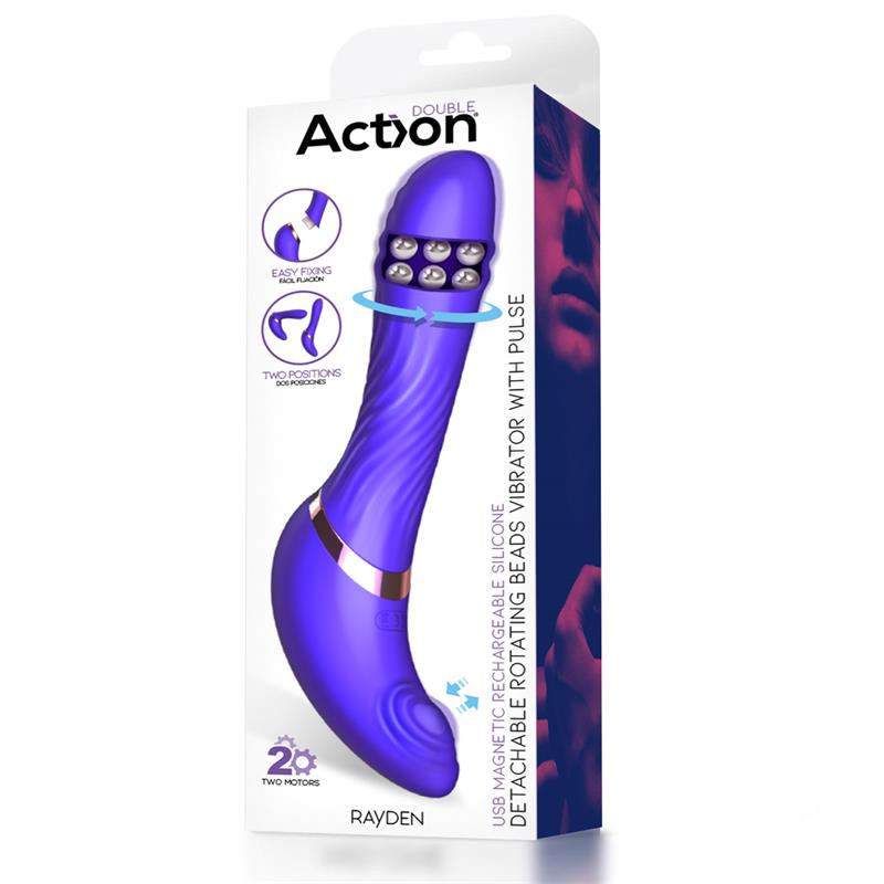 Rayden Vibrador con Pulsación y Bolas Internas Desmontable Dos Posiciones - Imagen 4