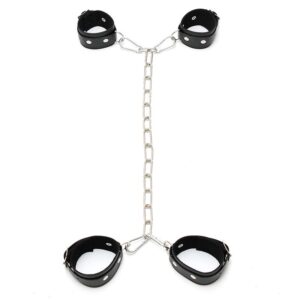 Esposas Cuero con Cadena Metálica Ajustable