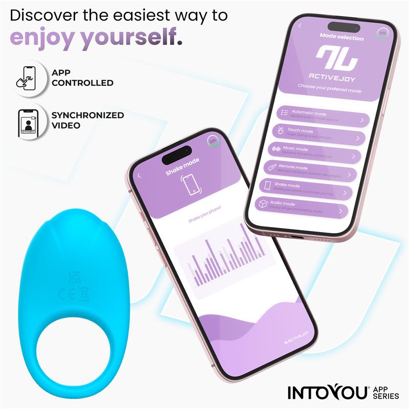 Ringo Anillo Vibrador con APP Unibody Azul - Imagen 4