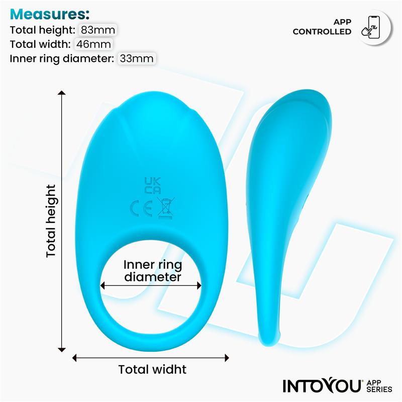 Ringo Anillo Vibrador con APP Unibody Azul - Imagen 5