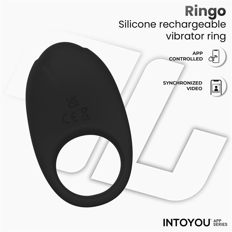 Ringo Anillo Vibrador con APP Unibody Negro - Imagen 5