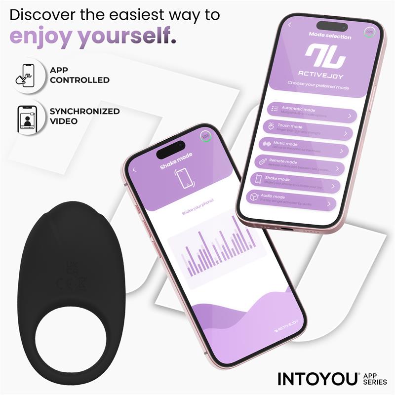 Ringo Anillo Vibrador con APP Unibody Negro - Imagen 8