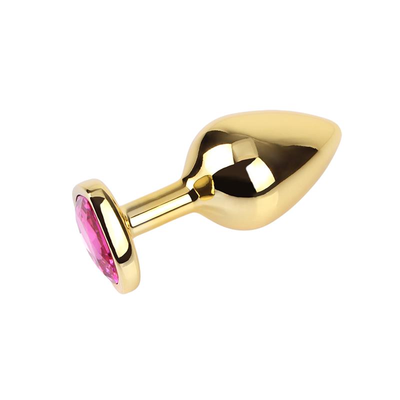 Rosy Heart Plug Anal dorado con Joya Talla M - Imagen 3