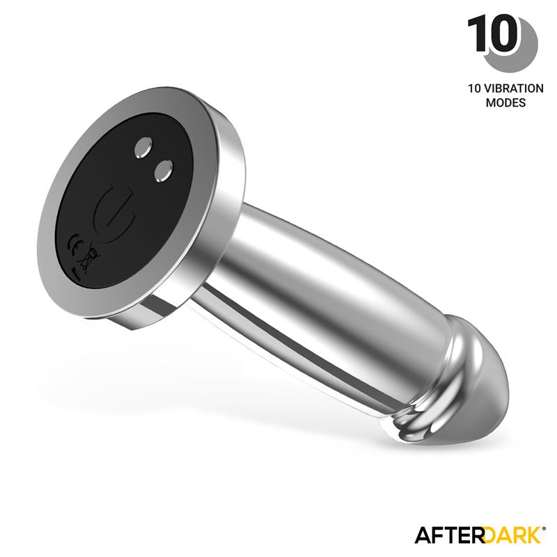Sarmy Plug Anal Cromado con Vibración USB Magnético Talla M - Imagen 3