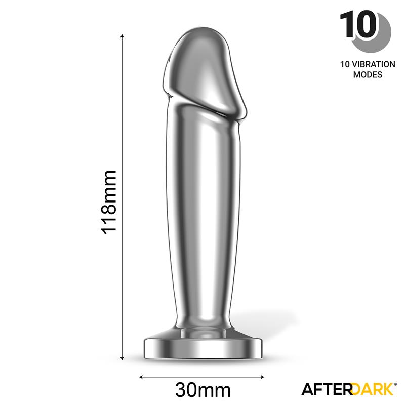 Sarmy Plug Anal Cromado con Vibración USB Magnético Talla M - Imagen 7