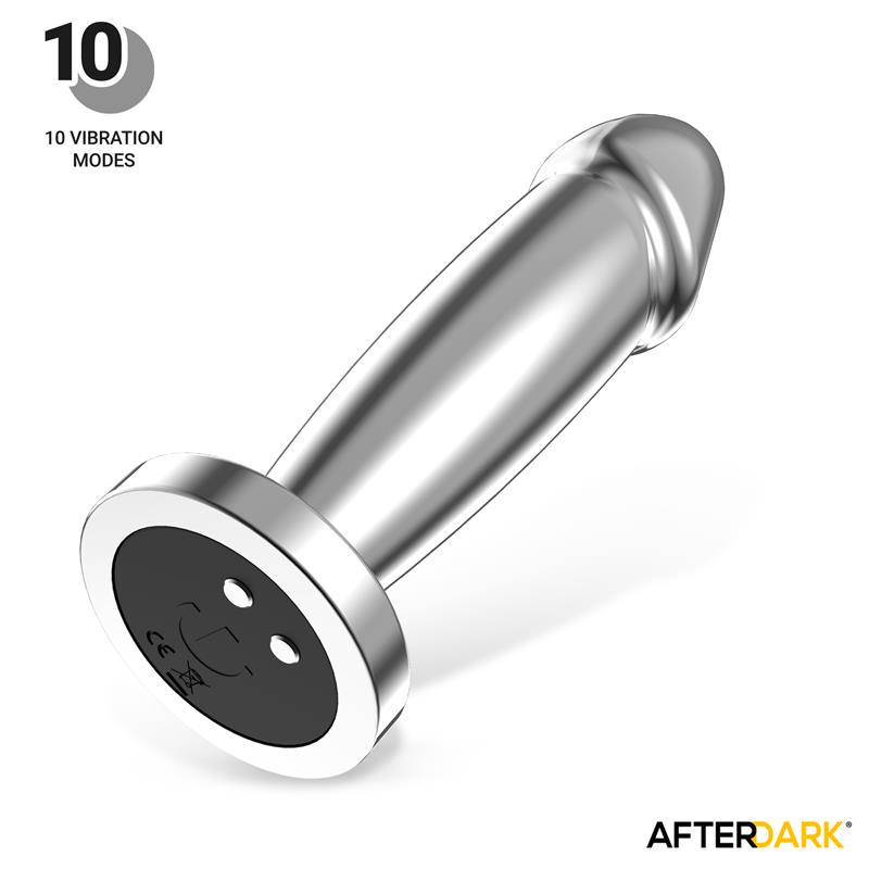 Sarmy Plug Anal Cromado con Vibración USB Magnético Talla M - Imagen 8