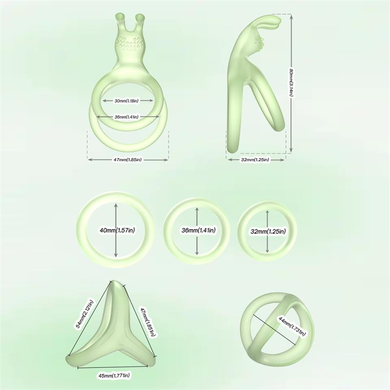 Set de Anillos para el Pene Brilla en la Oscuridad - Imagen 4