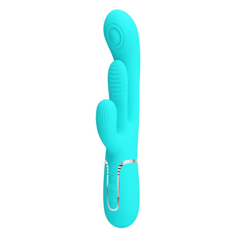 Shania Vibrador con Lengua y Thumping Turquesa - Imagen 3