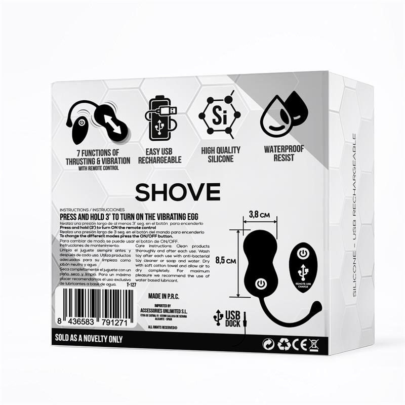 Shove Huevo con Movimiento Thrusting y Vibrador con Control Remoto - Imagen 5