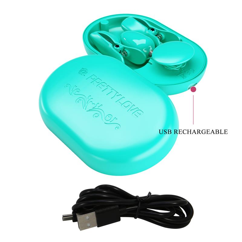 Surprise Box Huevo Vibrador y Pinzas para Pezones con Electro Estimulación Azul - Imagen 4