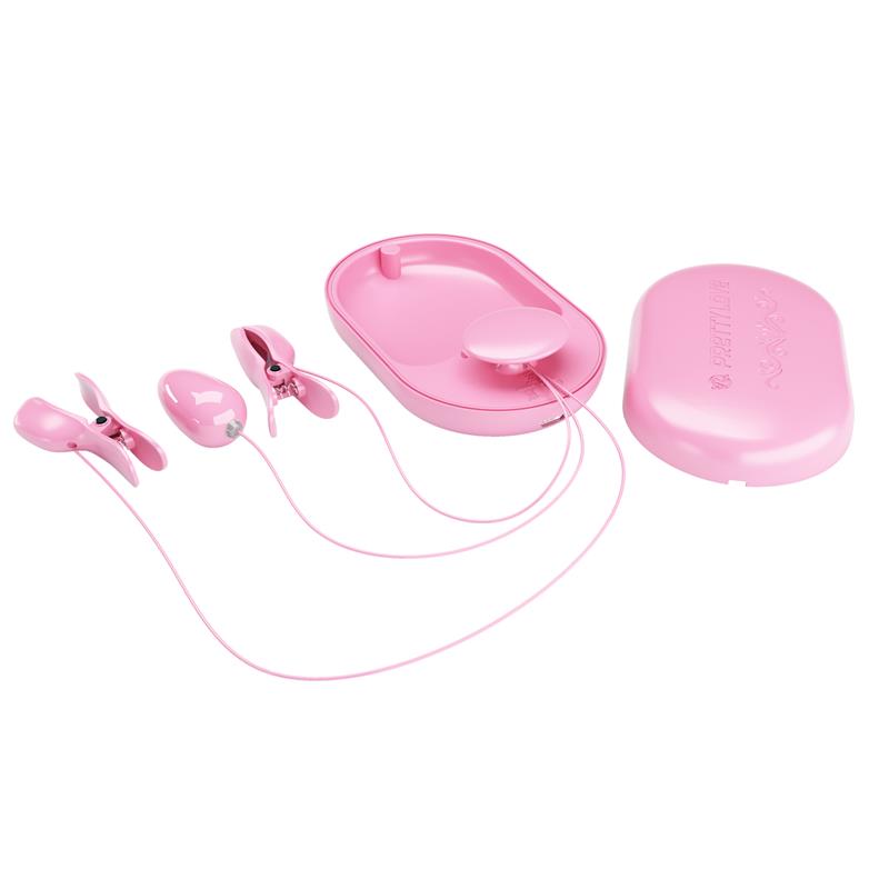 Surprise Box Huevo Vibrador y Pinzas para Pezones con Electro Estimulación Rosa - Imagen 3