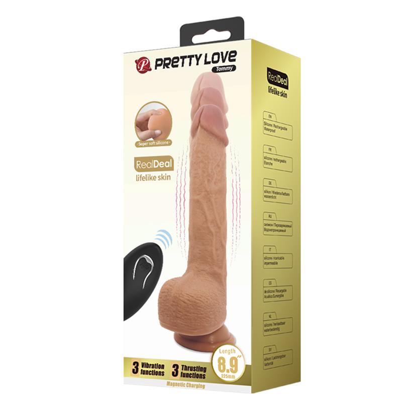 Tommy Dildo Realista con Vibración y Thrusting con Contorl Remoto - Imagen 3