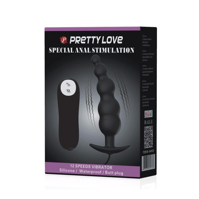 Vibrador Anal Burbujas Negro con Control Remo cl70 - Imagen 4