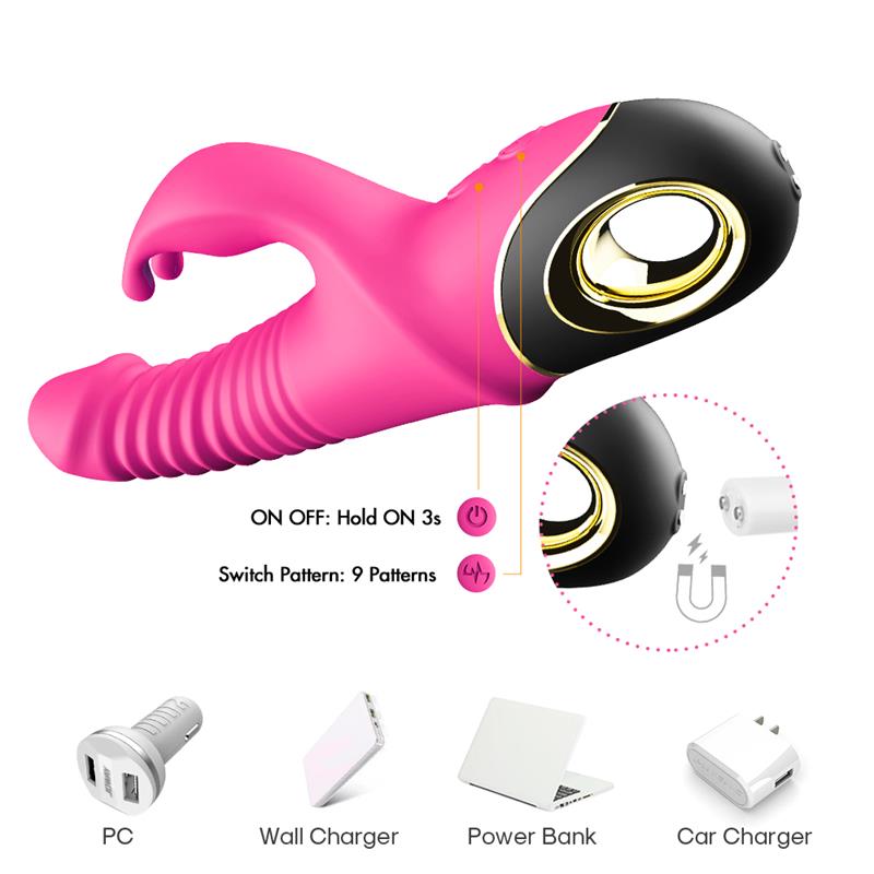 Vibrador con Thrusting y Oscilación 360º Rosa - Imagen 5