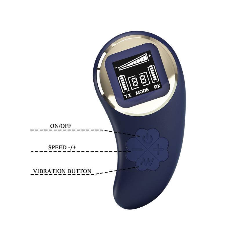 Vivian Huevo Vibrador con Control Remoto con Pantalla Digital Azul - Imagen 3