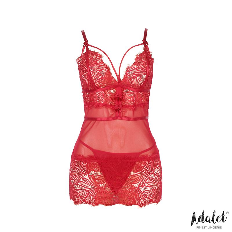 Zoe Babydoll Espalda Abierta y Tanga Rojo - Imagen 3