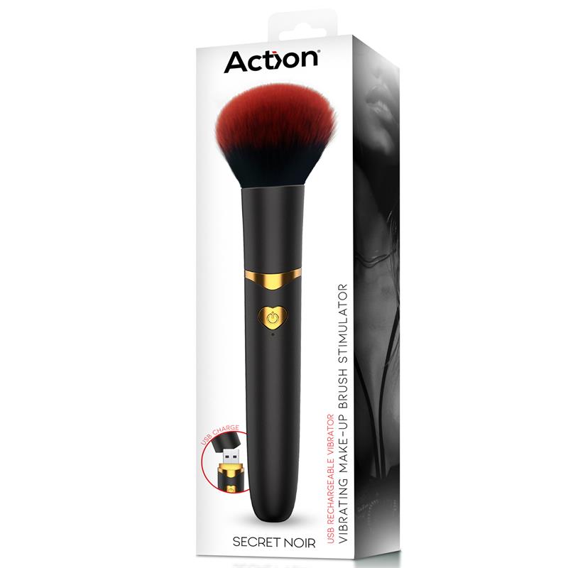 Secret Noir Estimulador Brocha de Maquillaje con Vibración Negro - Imagen 4