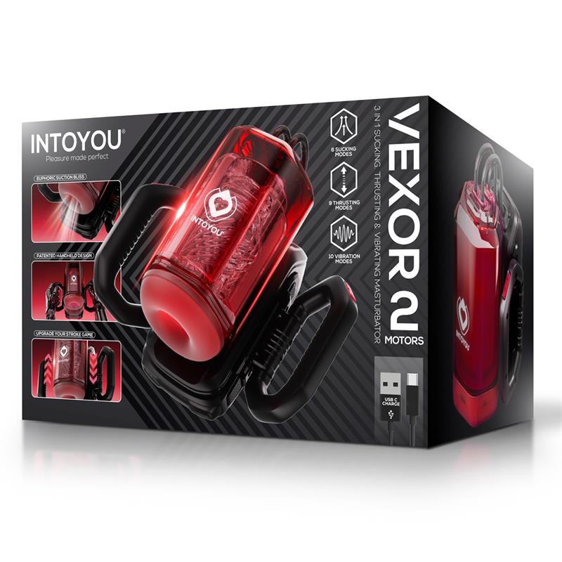 Vexor 3 in 1 Masturbador Masculino Succion, Empuje y Vibración USB-C - Imagen 6